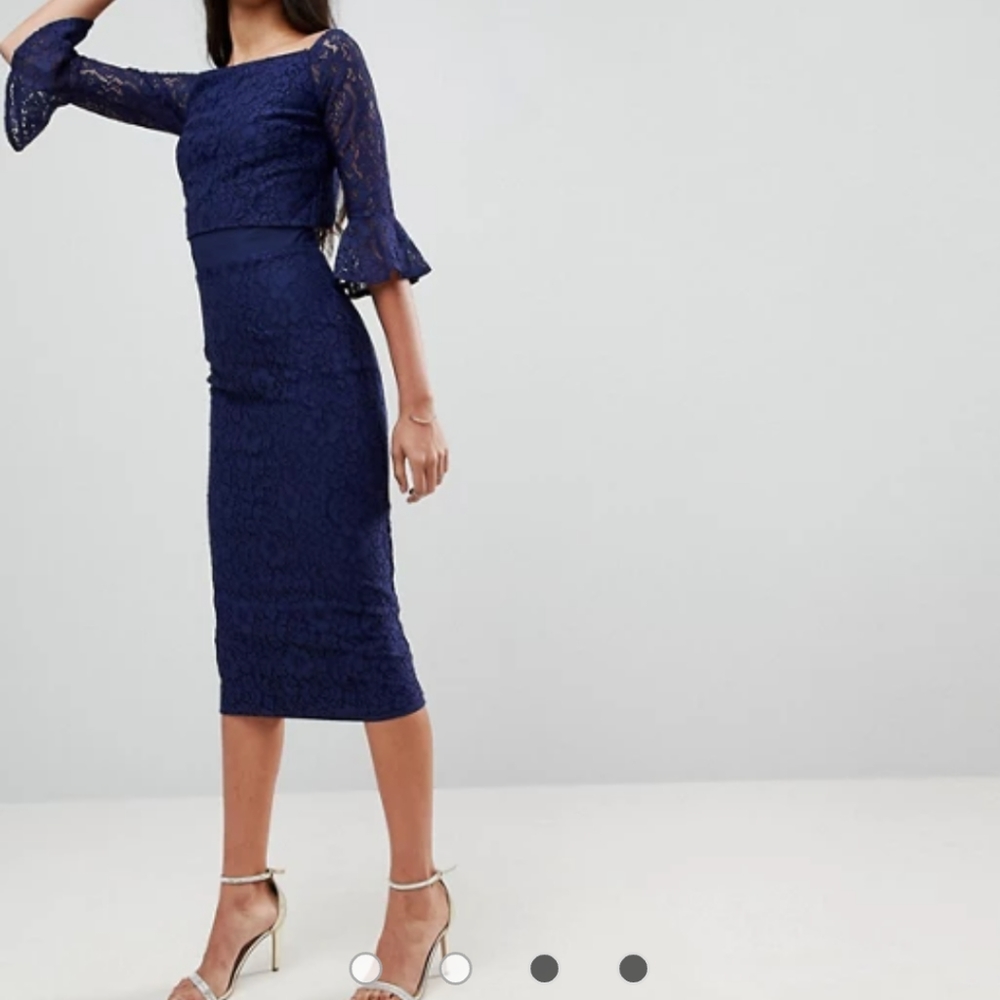 Beautiful blue lace midi dress